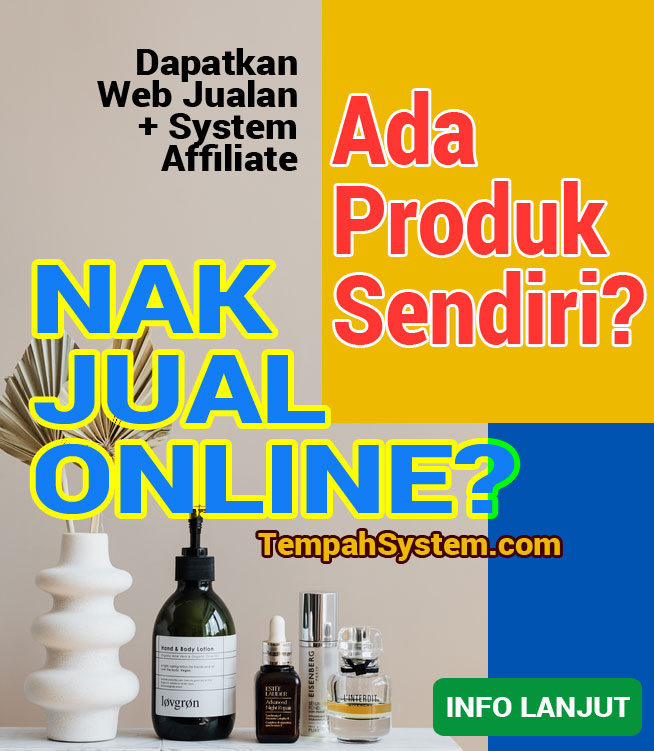 Tempah web jualan produk secara Online dan system Affiliate